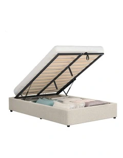 King Single Size Gas Lift Bed Frame in Beige