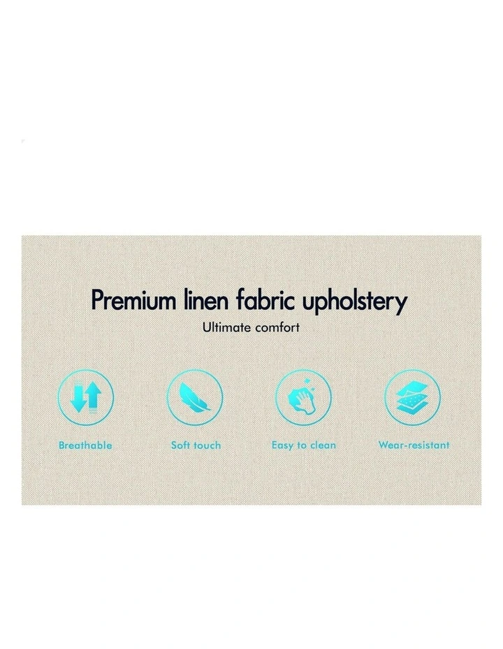 King Single Size Gas Lift Bed Frame in Beige image 6