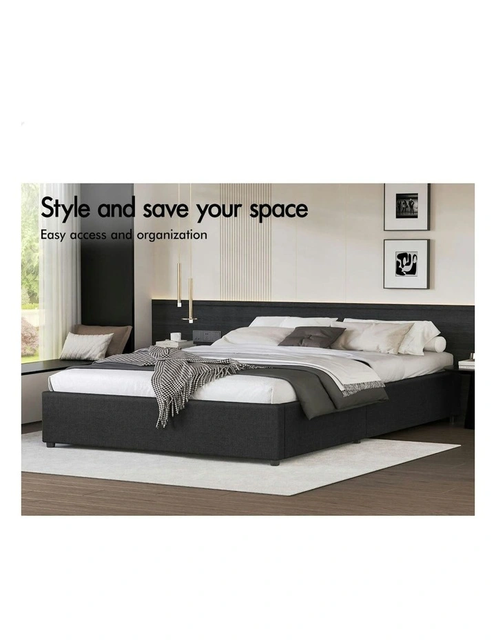 King Single Size Gas Lift Bed Frame in Charcoal image 3