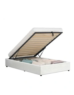 ALFORDSON Bed Frame Single Size Gas Lift Storage Mattress Base Boucle WILBUR