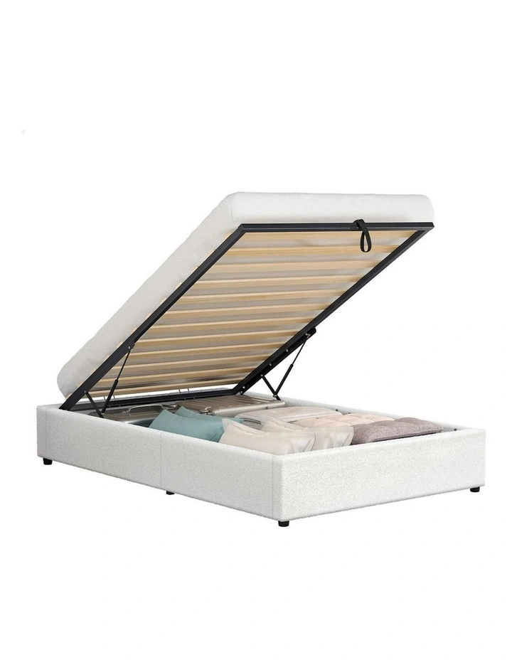 ALFORDSON Bed Frame Single Size Gas Lift Storage Mattress Base Boucle WILBUR image 1