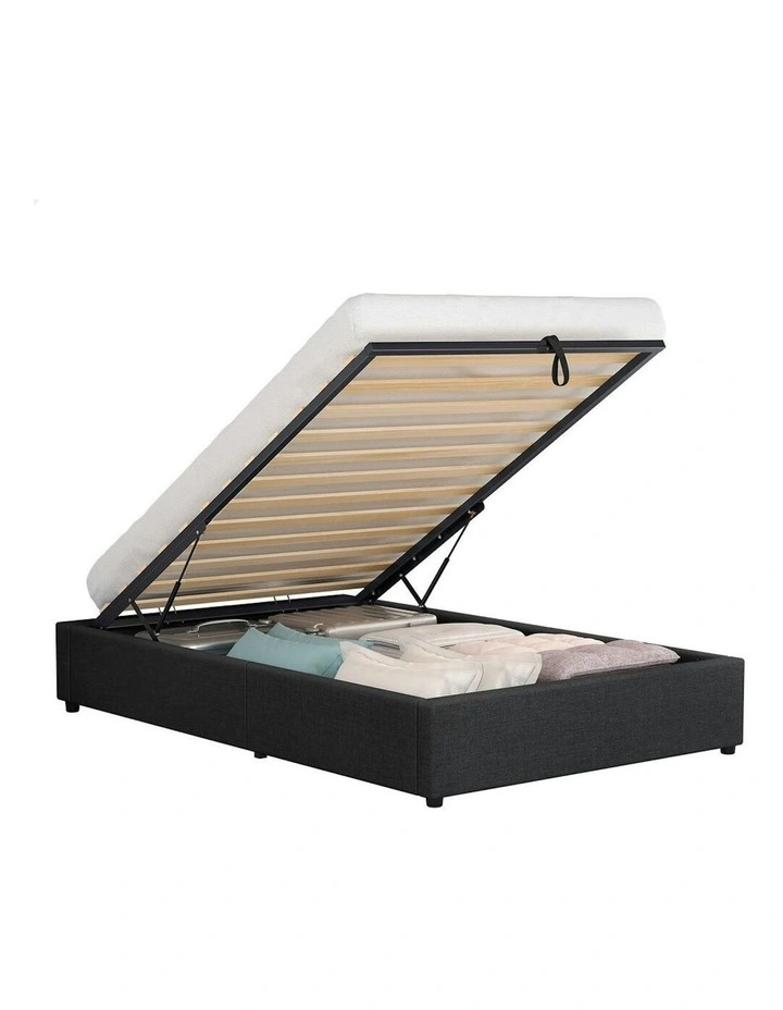 Single Size Gas Lift Bed Frame in Charcoal image 1