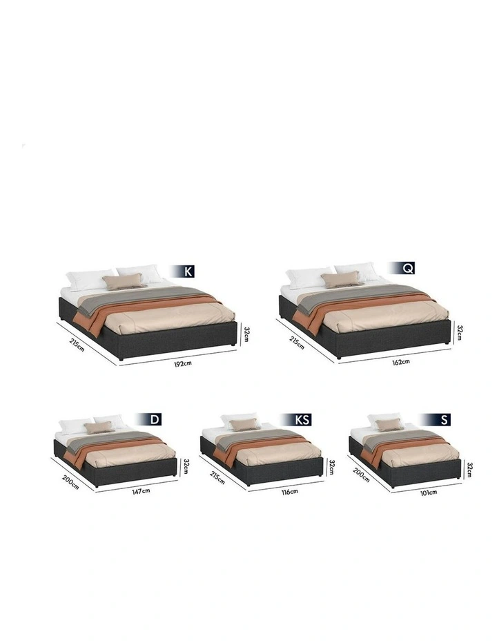 Single Size Gas Lift Bed Frame in Charcoal image 7