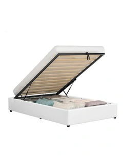 ALFORDSON Bed Frame Single Size Gas Lift Storage Mattress Base White WILBUR