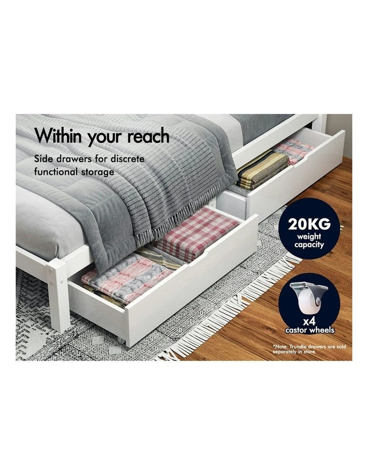 Alfordson Wooden Bed Frame Double Mattress Base White image 6