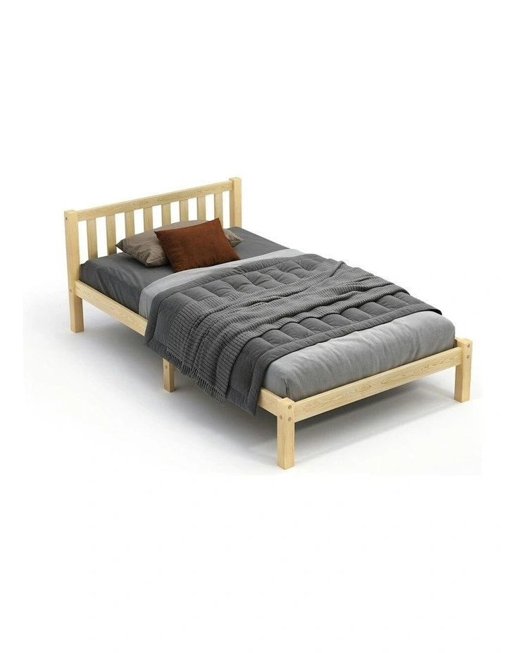 Alfordson Wooden Bed Frame King Single Mattress Base Natural image 1