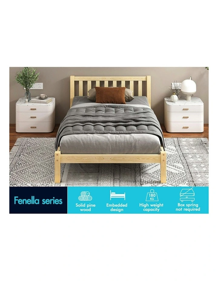 Alfordson Wooden Bed Frame King Single Mattress Base Natural image 2