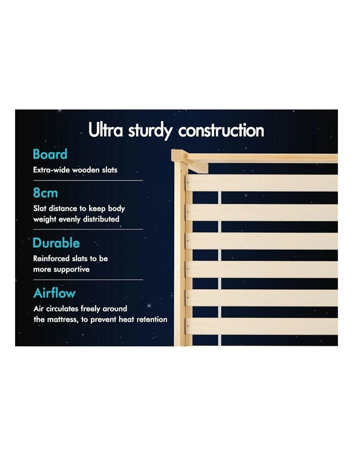 Alfordson Wooden Bed Frame Queen Mattress Base Natural image 5