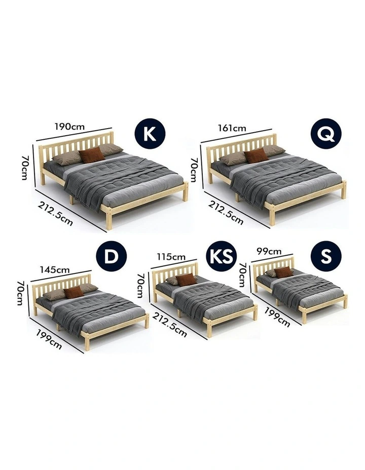 Alfordson Wooden Bed Frame Queen Mattress Base Natural image 7