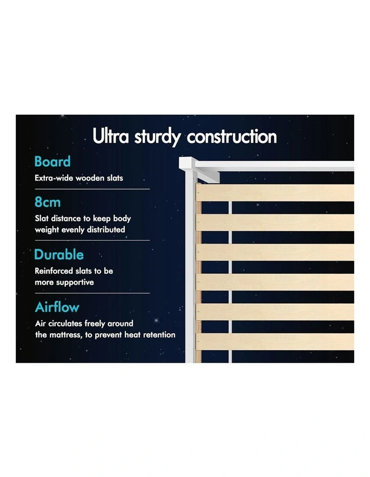 Alfordson Wooden Bed Frame Queen Mattress Base White image 5