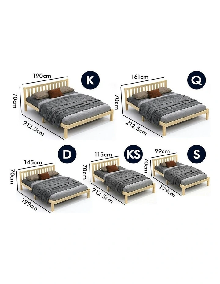 Alfordson Wooden Bed Frame Single Mattress Base Natural image 7