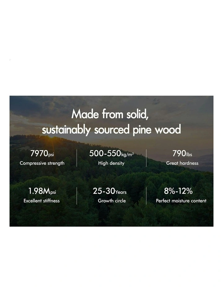 Alfordson Bed Frame Wooden Mattress Base Single White Nellie image 4