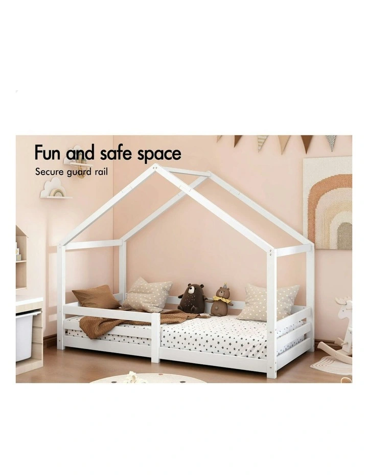 Alfordson Bed Frame Wooden Mattress Base Single White Nellie image 5