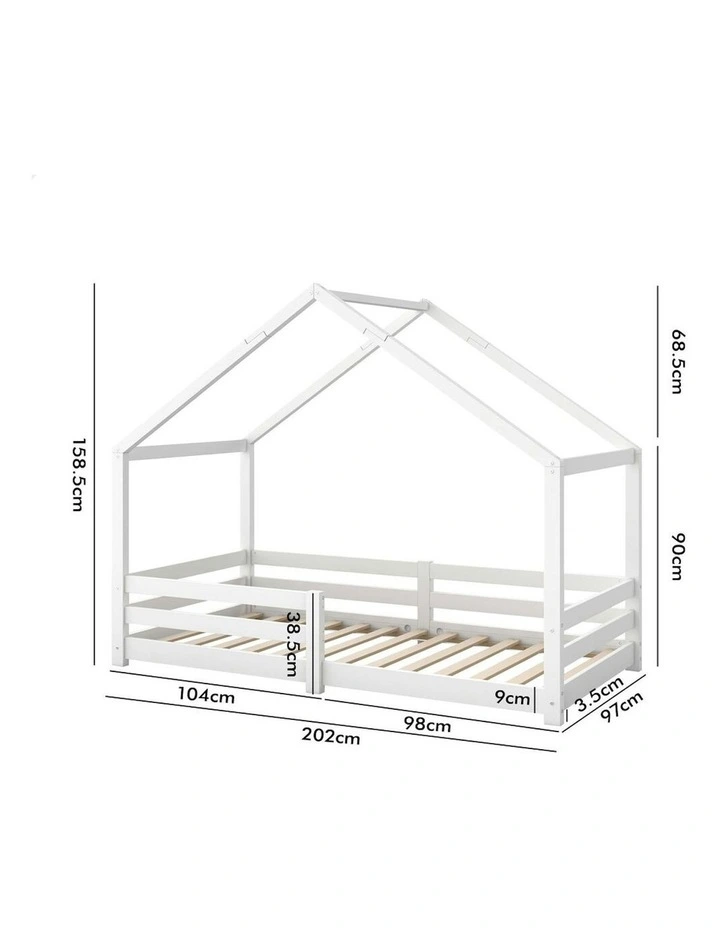 Alfordson Bed Frame Wooden Mattress Base Single White Nellie image 7