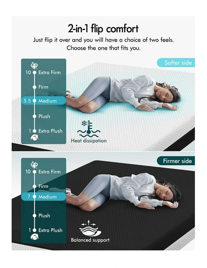 ALFORDSON Mattress Memory Foam King Single Bed Reversible Cool Gel Dual-use image 3