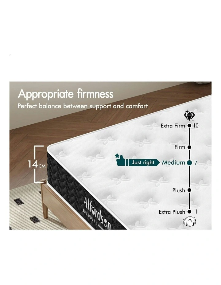 ALFORDSON Mattress 14CM Double Bed Tight Top Spring Foam Bedding Medium Firm image 4