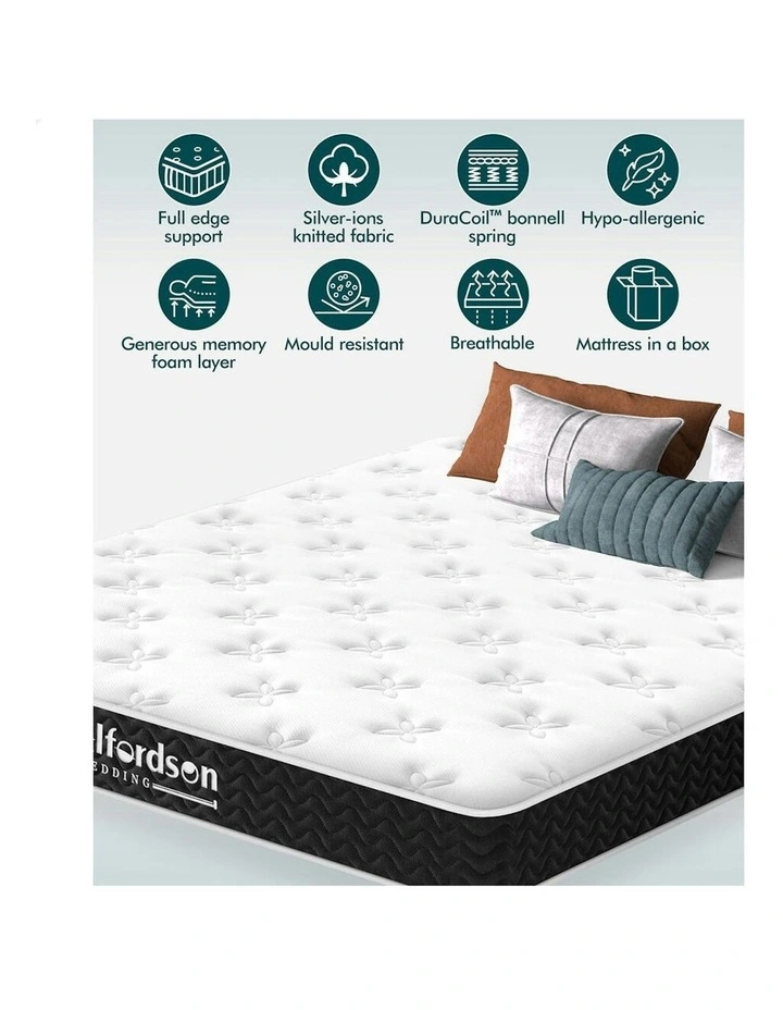 ALFORDSON Mattress 14CM King Single Bed Tight Top Spring Foam Bedding Medium Firm image 2