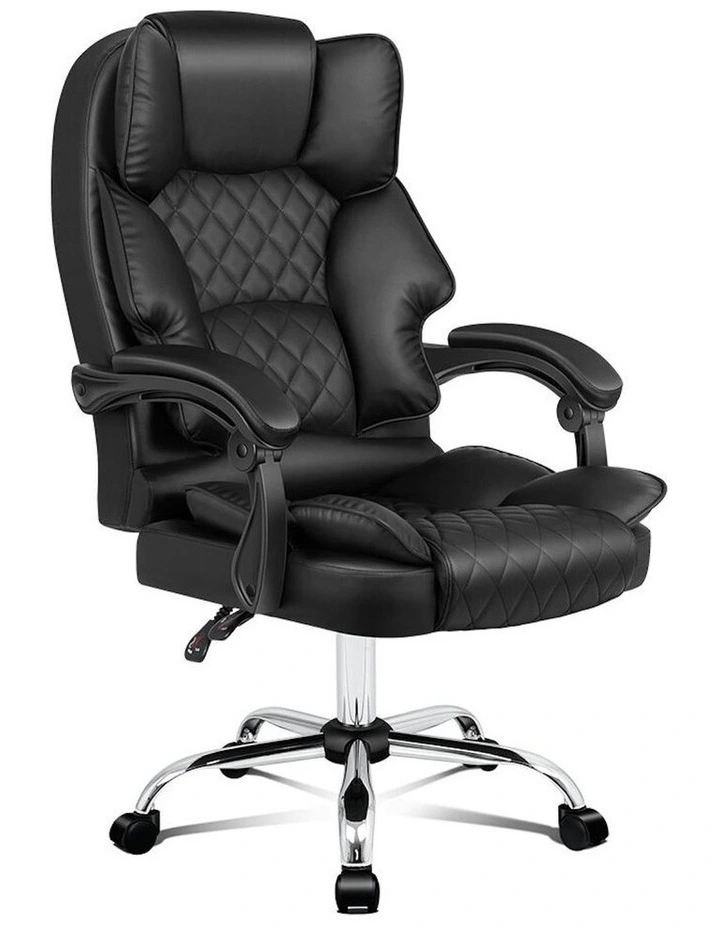 ALFORDSON Office Chair Deluxe PU Leather Executive - Black (no footrest) image 1