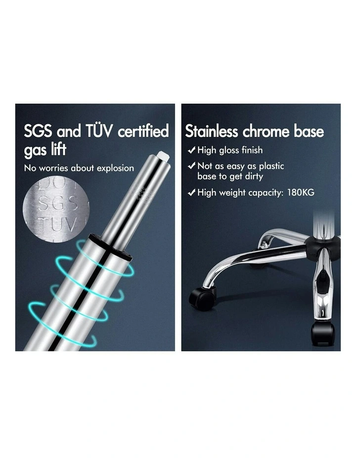 ALFORDSON Office Chair Deluxe PU Leather Executive - Pink (With Footrest) image 6