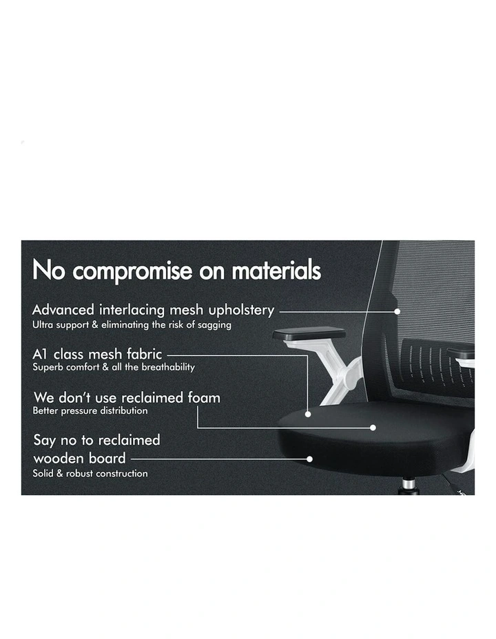 ALFORDSON Mesh Computer Work Office Chair Black White image 5