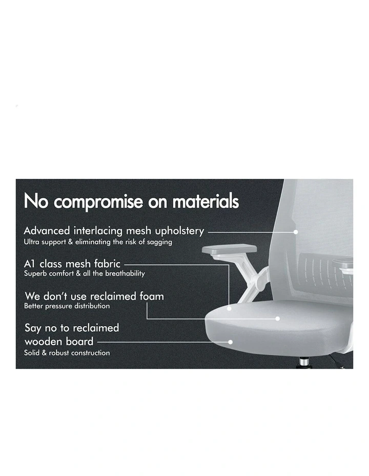 ALFORDSON Mesh Computer Work Office Chair Grey White image 5