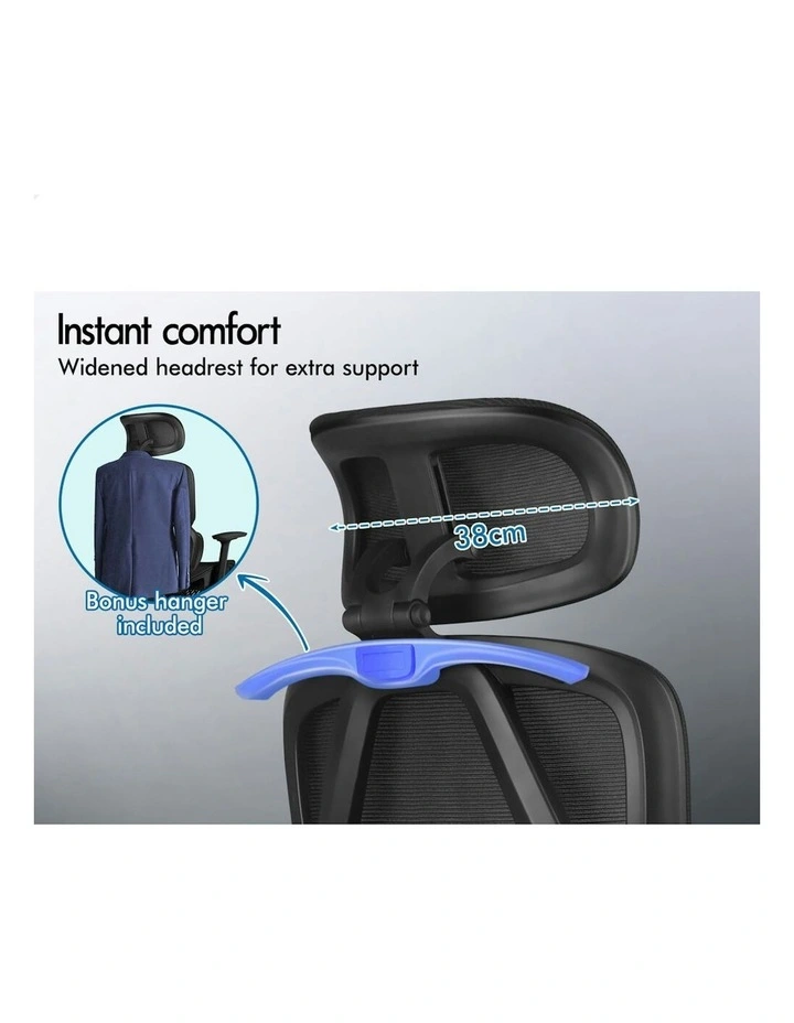 ALFORDSON Ergonomic Office Chair Mesh Seat Desk Computer Gaming All Black image 4