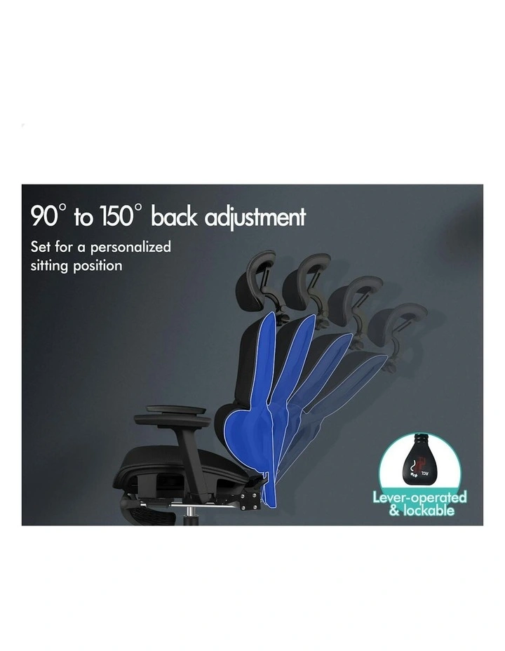 ALFORDSON Ergonomic Office Chair Mesh Seat Desk Computer Gaming All Black image 6