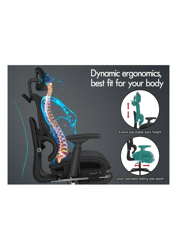 ALFORDSON Ergonomic Office Chair Executive All Black image 3