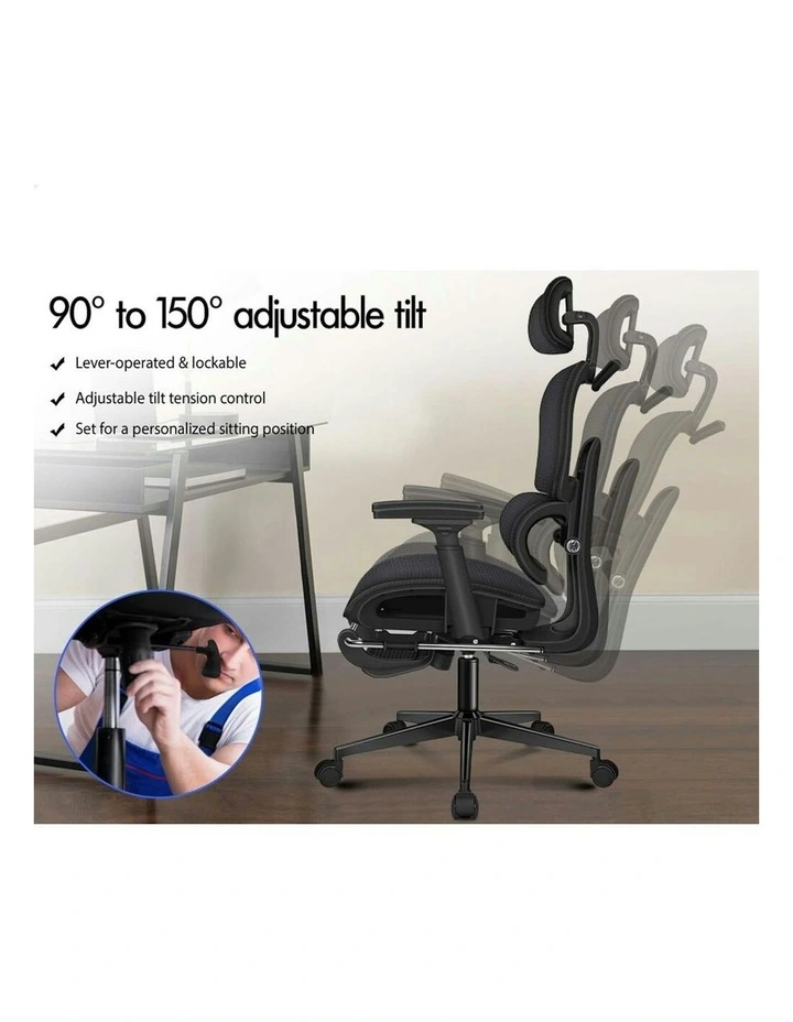 ALFORDSON Ergonomic Office Chair Executive All Black image 6