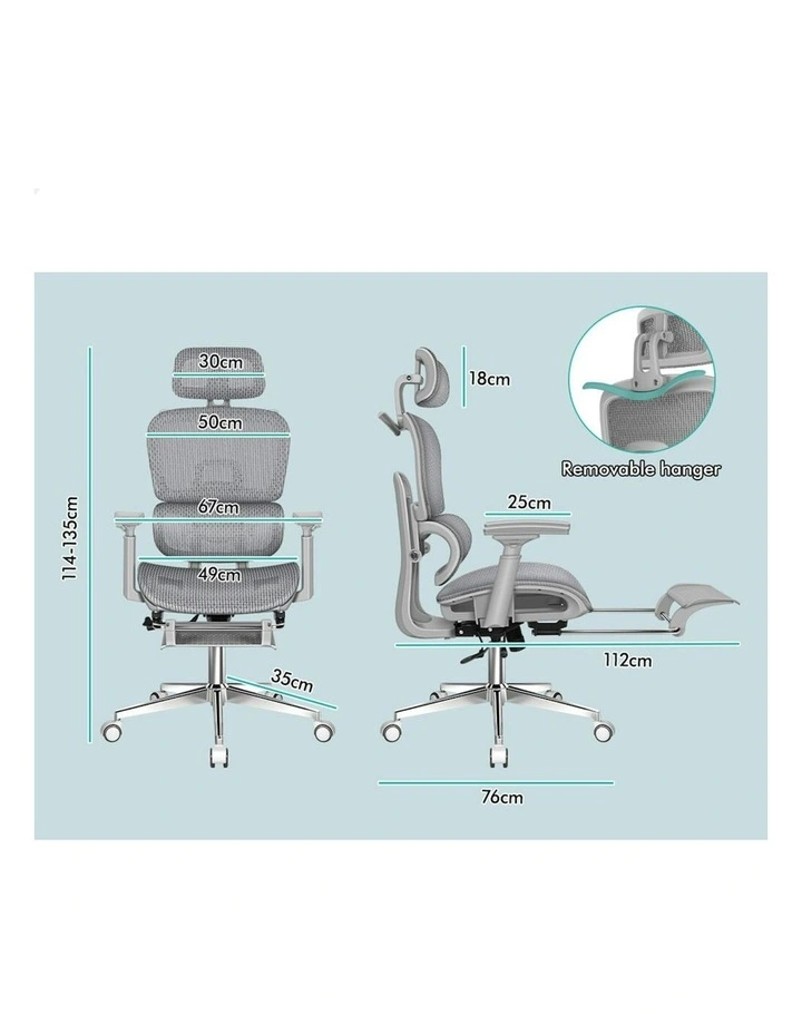 ALFORDSON Ergonomic Office Chair Executive Grey image 7