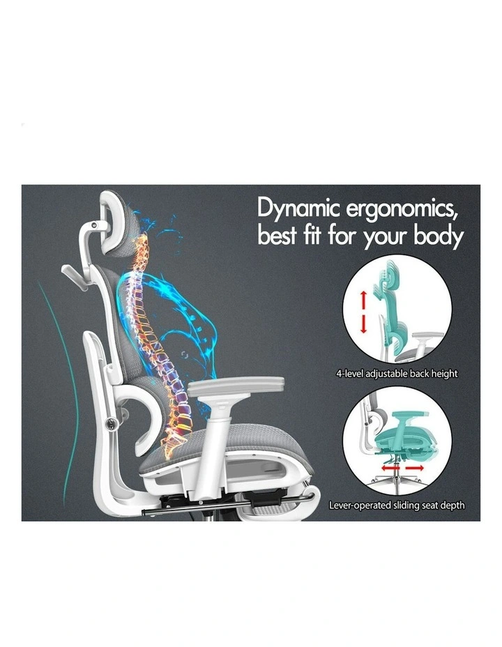 ALFORDSON Ergonomic Office Chair Executive White Grey image 3