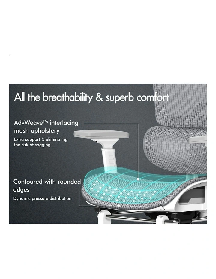 ALFORDSON Ergonomic Office Chair Executive White Grey image 4