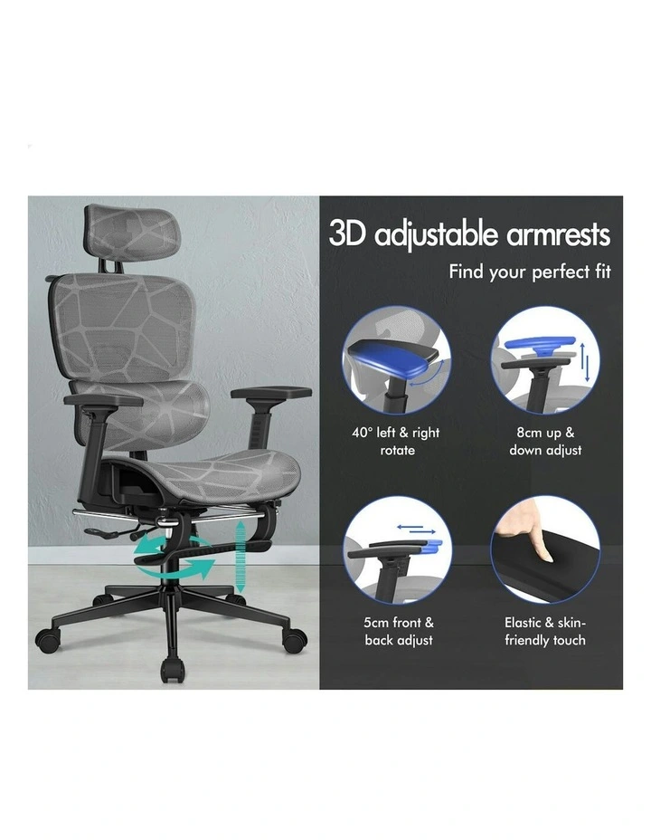 ALFORDSON Ergonomic Office Chair Mesh Executive Gaming Work Seat Black Grey image 5