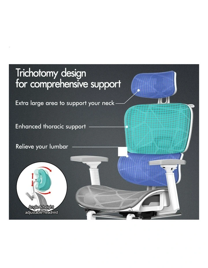 ALFORDSON Ergonomic Office Chair Executive Grey White image 2