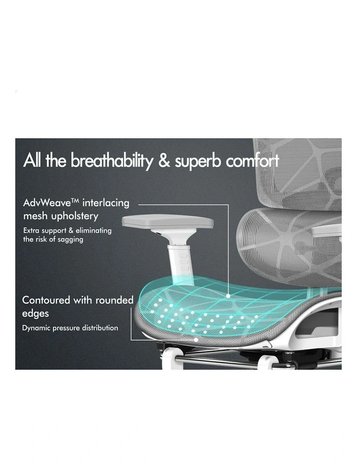 ALFORDSON Ergonomic Office Chair Executive Grey White image 4