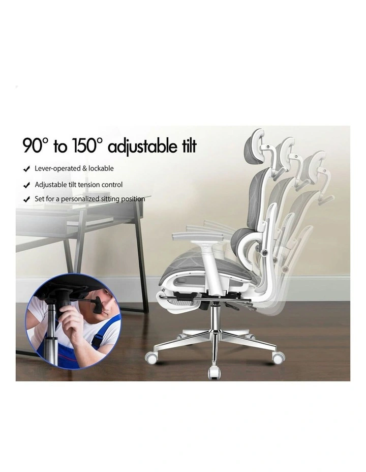 ALFORDSON Ergonomic Office Chair Executive Grey White image 6