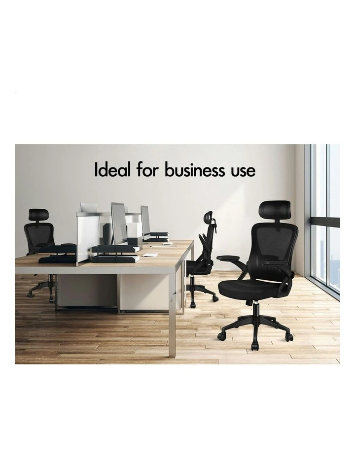 ALFORDSON Mesh Office Chair Fabric Seat All Black image 5