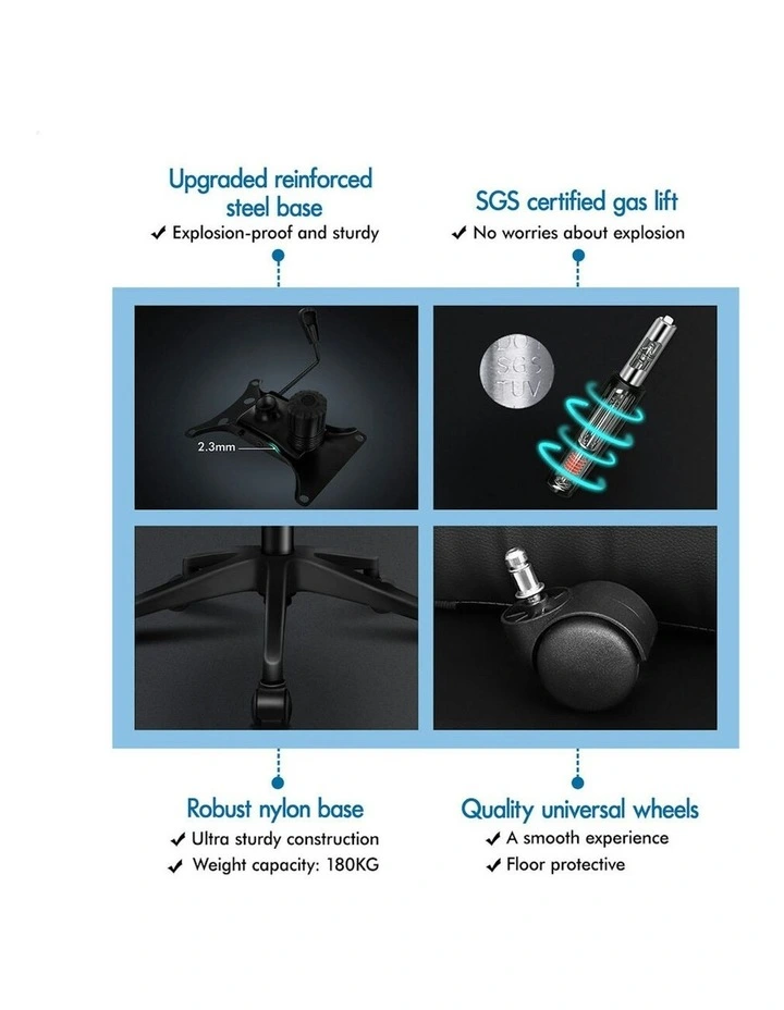 ALFORDSON Mesh Office Chair Fabric Seat All Black image 7