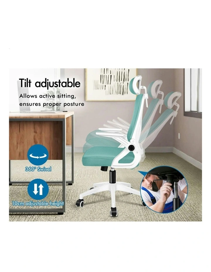 ALFORDSON Mesh Office Chair Fabric Seat Cyan image 4