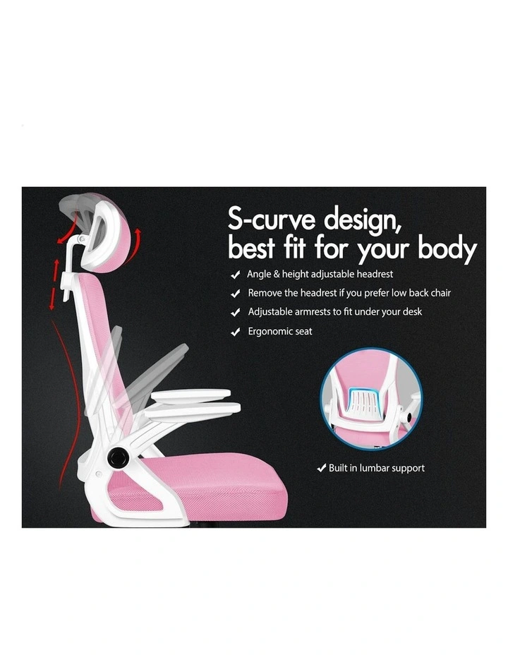 ALFORDSON Mesh Office Chair Fabric Seat Pink image 2