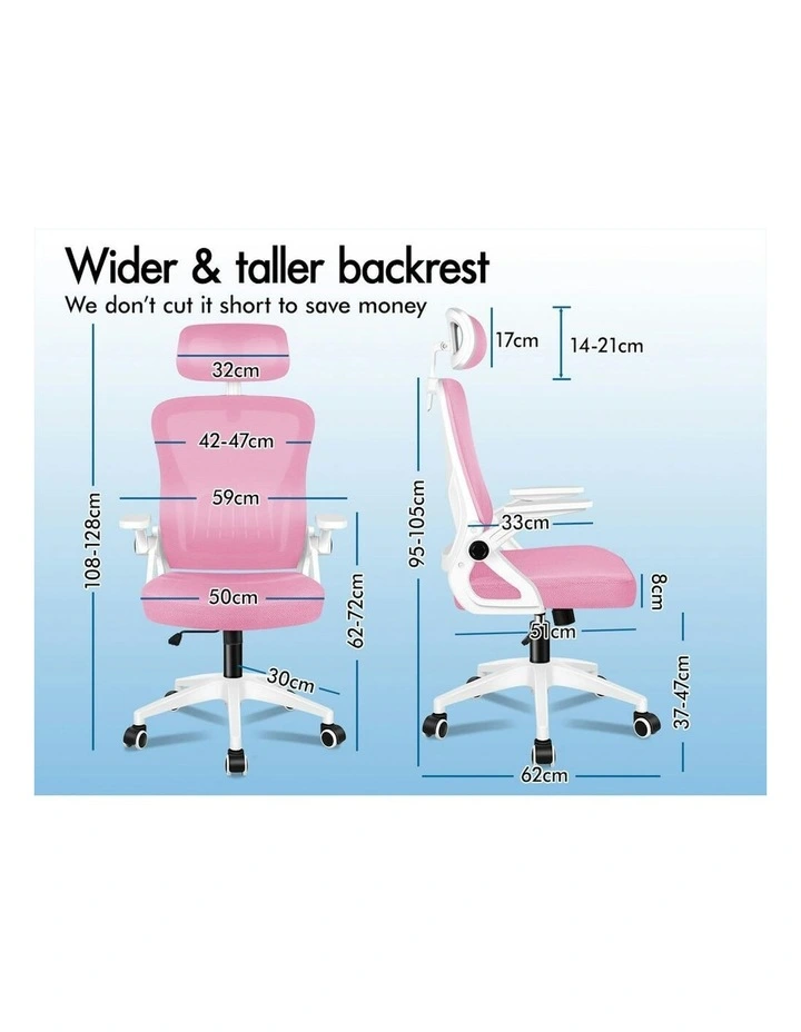 ALFORDSON Mesh Office Chair Fabric Seat Pink image 6