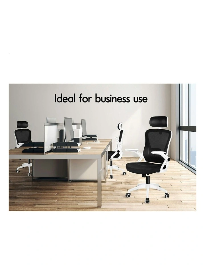 ALFORDSON Mesh Office Chair Fabric Seat White Black image 5