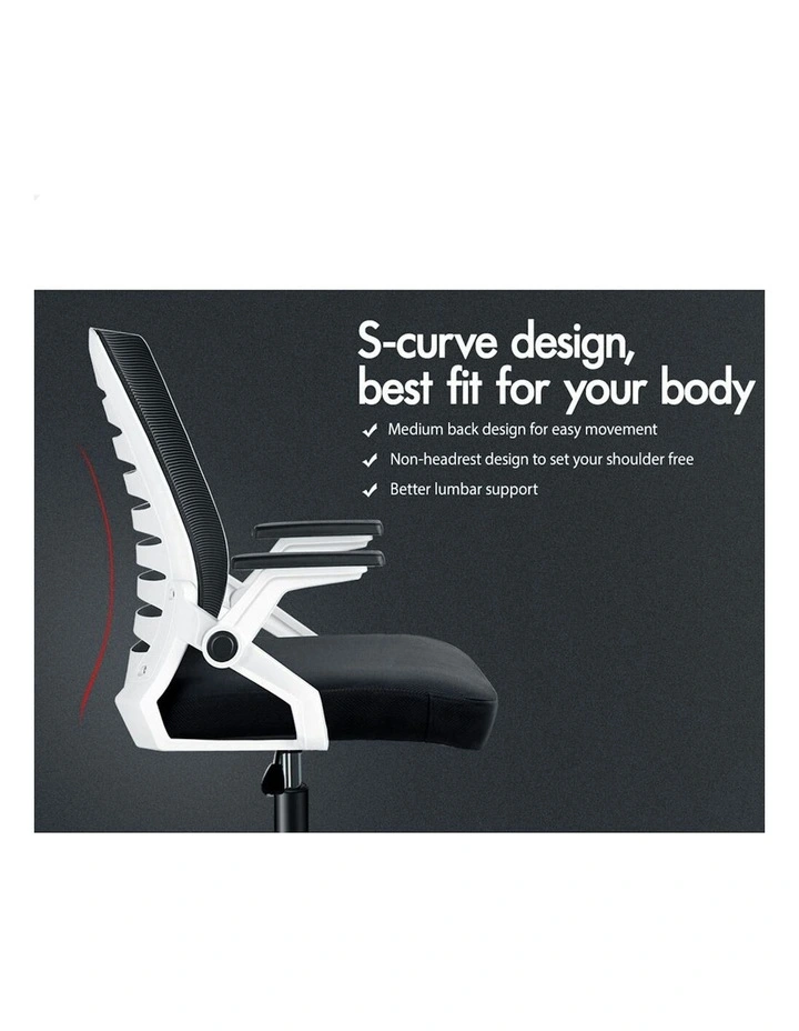 ALFORDSON Mid Back Executive Mesh Office Chair Black White image 2