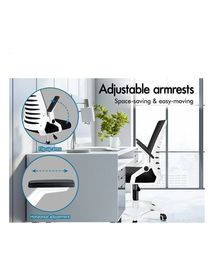 ALFORDSON Mid Back Executive Mesh Office Chair Black White image 3