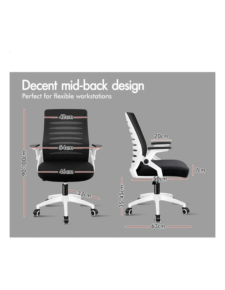 ALFORDSON Mid Back Executive Mesh Office Chair Black White image 7