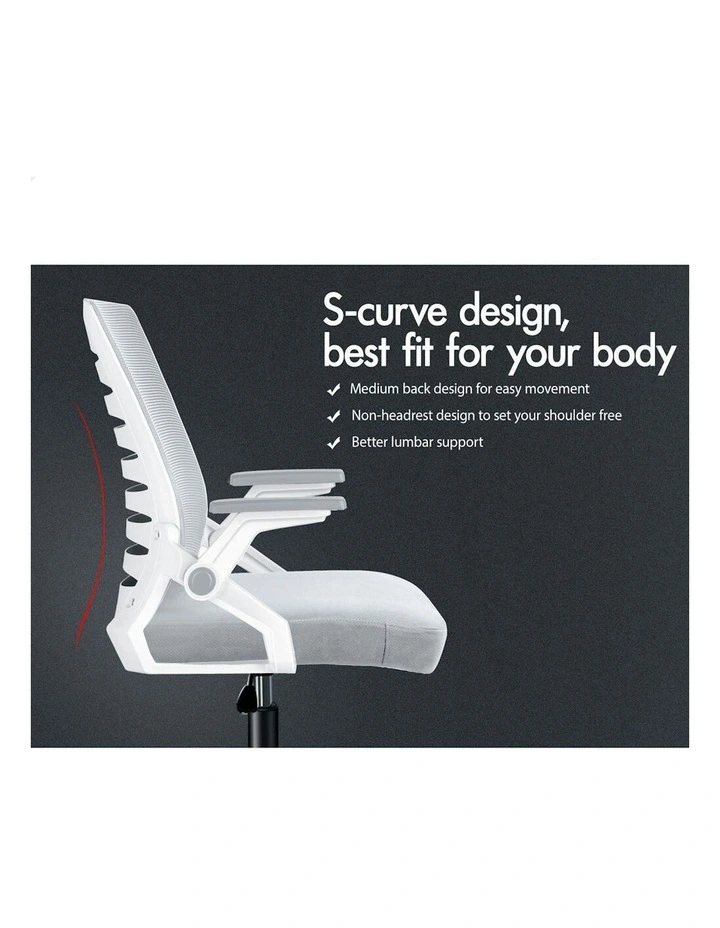 ALFORDSON Mid Back Executive Mesh Office Chair Grey White image 2