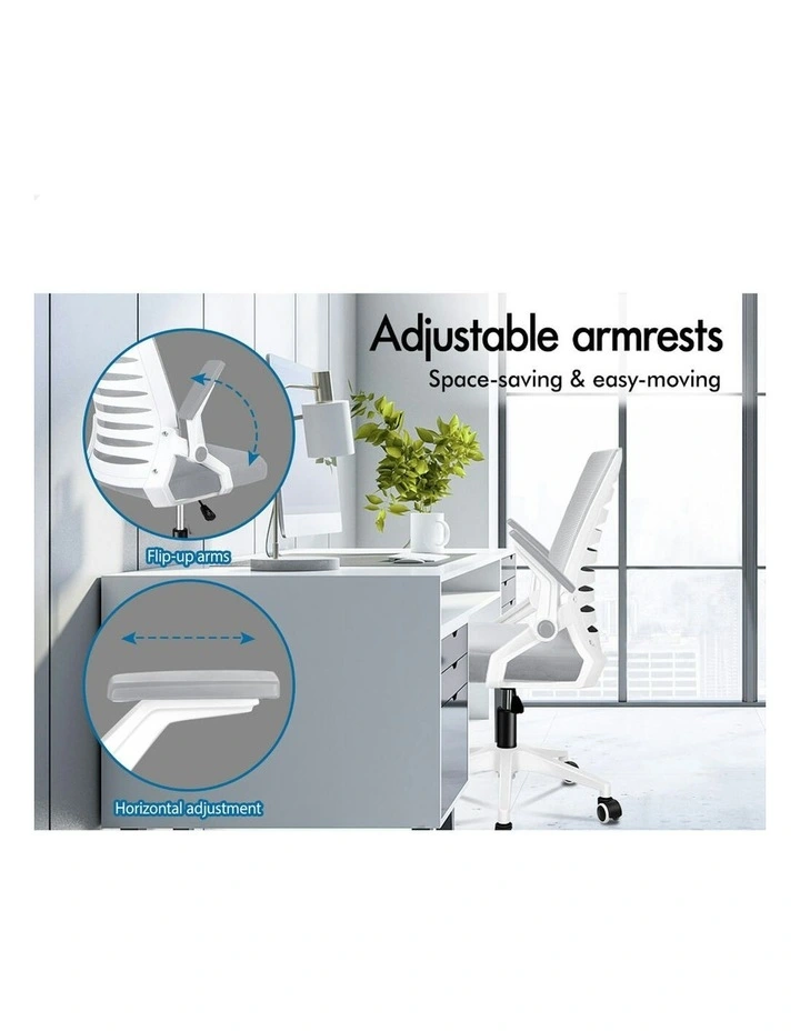 ALFORDSON Mid Back Executive Mesh Office Chair Grey White image 3