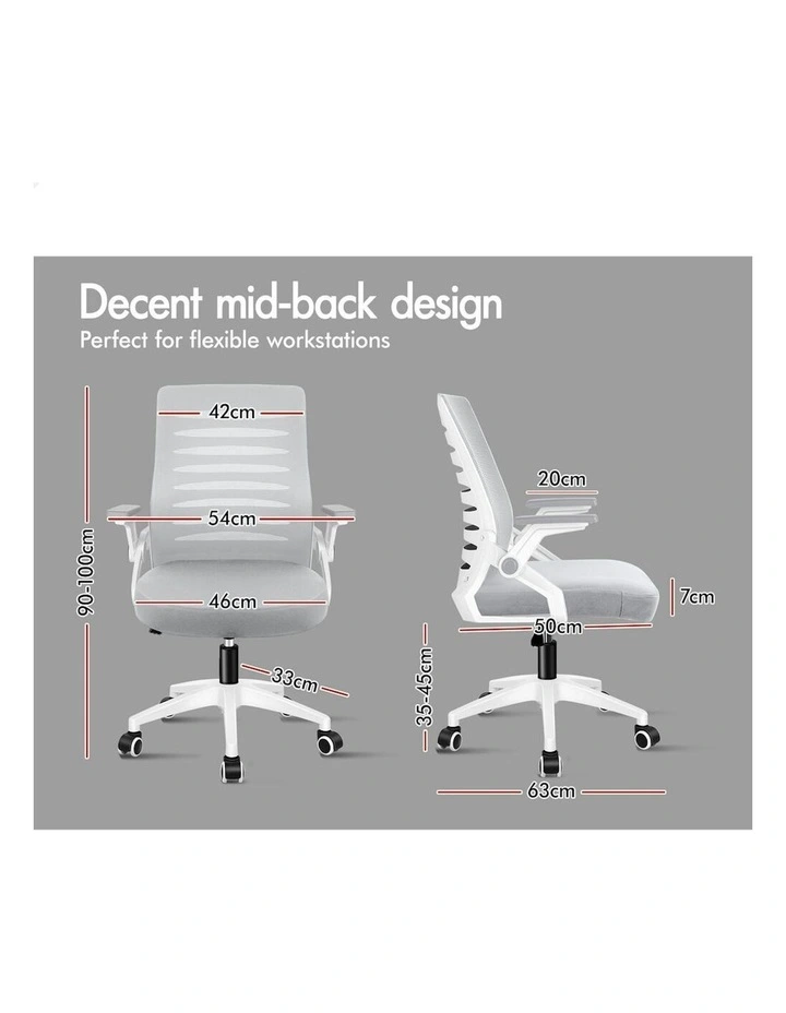ALFORDSON Mid Back Executive Mesh Office Chair Grey White image 7