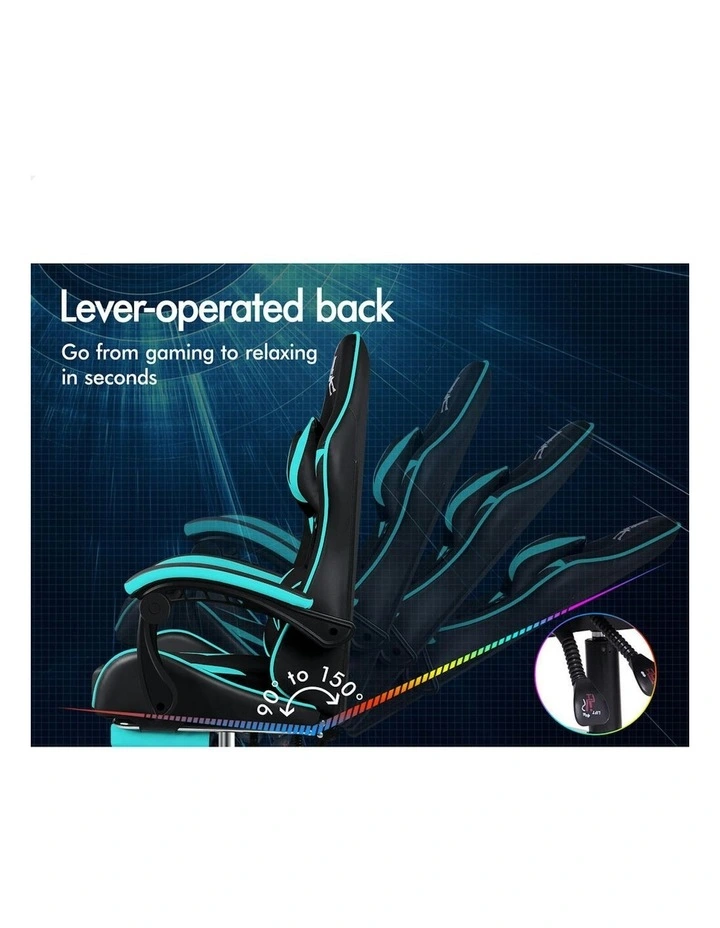 Footrest Leather Massage Computer Chair in Multi image 5