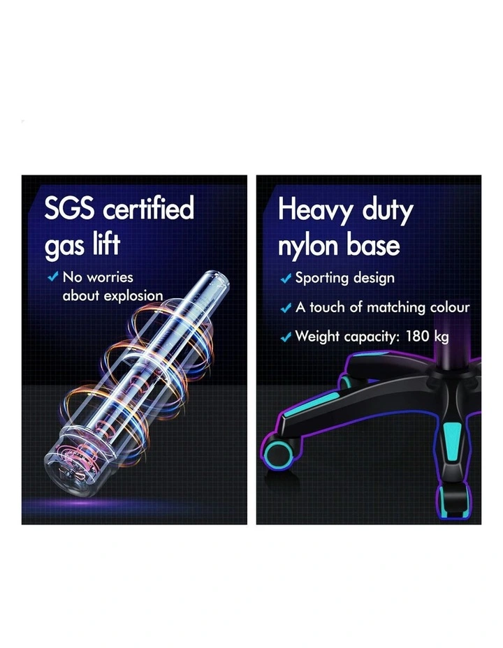 Footrest Leather Massage Computer Chair in Multi image 6